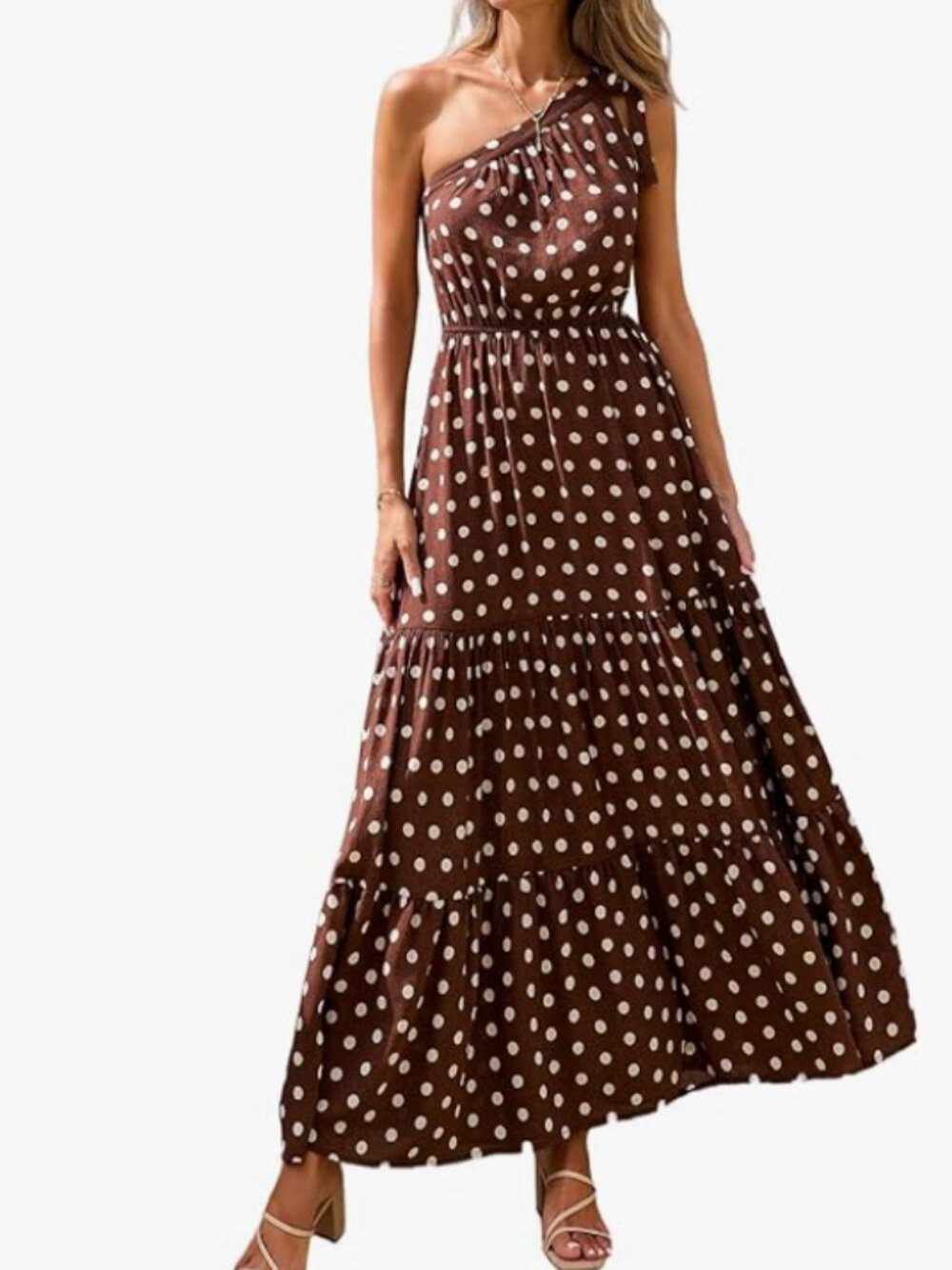 PRETTYGARDEN Women's One Shoulder Boho Floral Maxi Dress